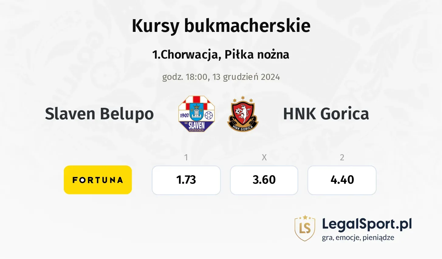 Slaven Belupo - HNK Gorica promocje bonusy na mecz