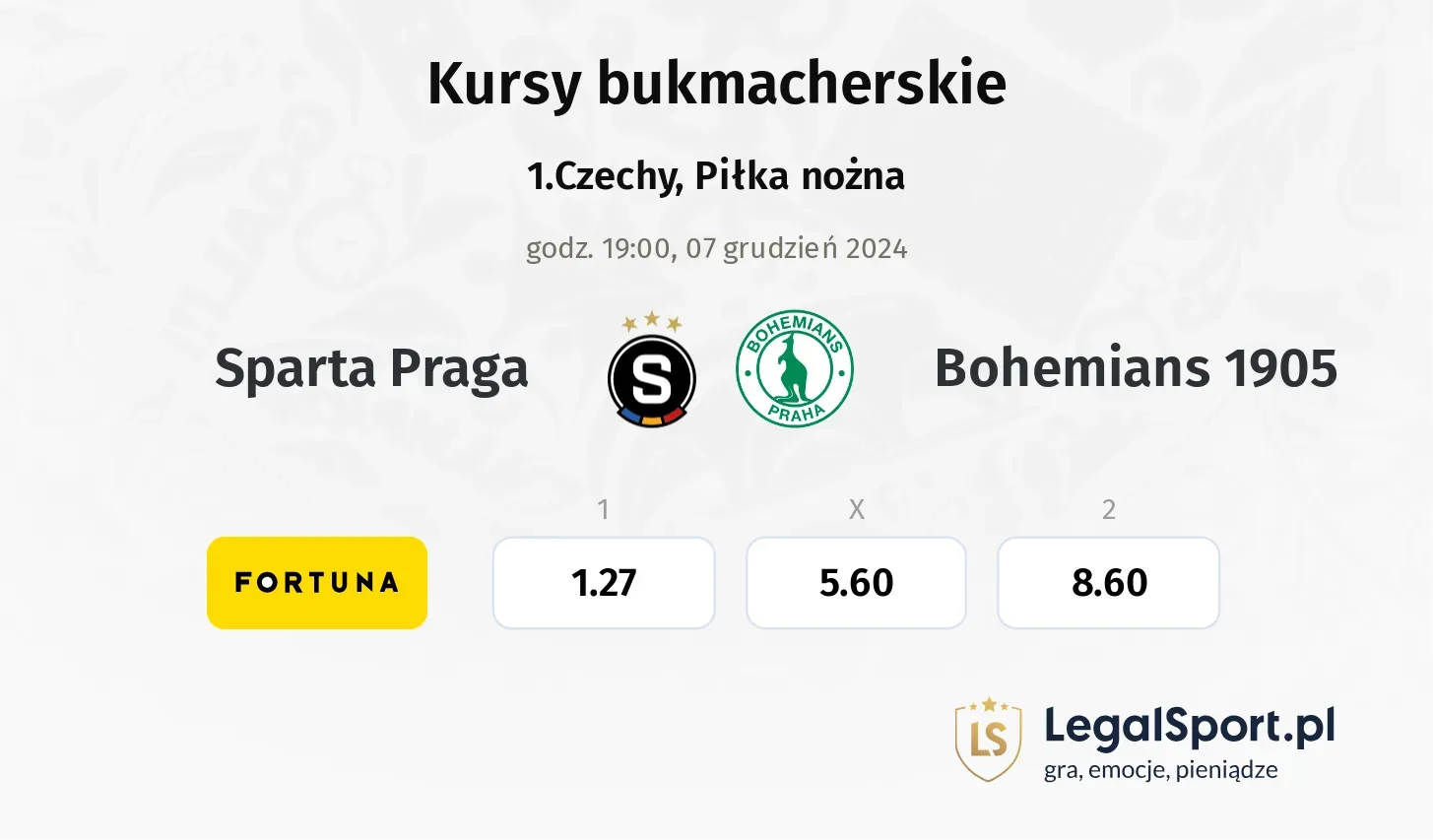 Sparta Praga - Bohemians 1905 promocje bonusy na mecz