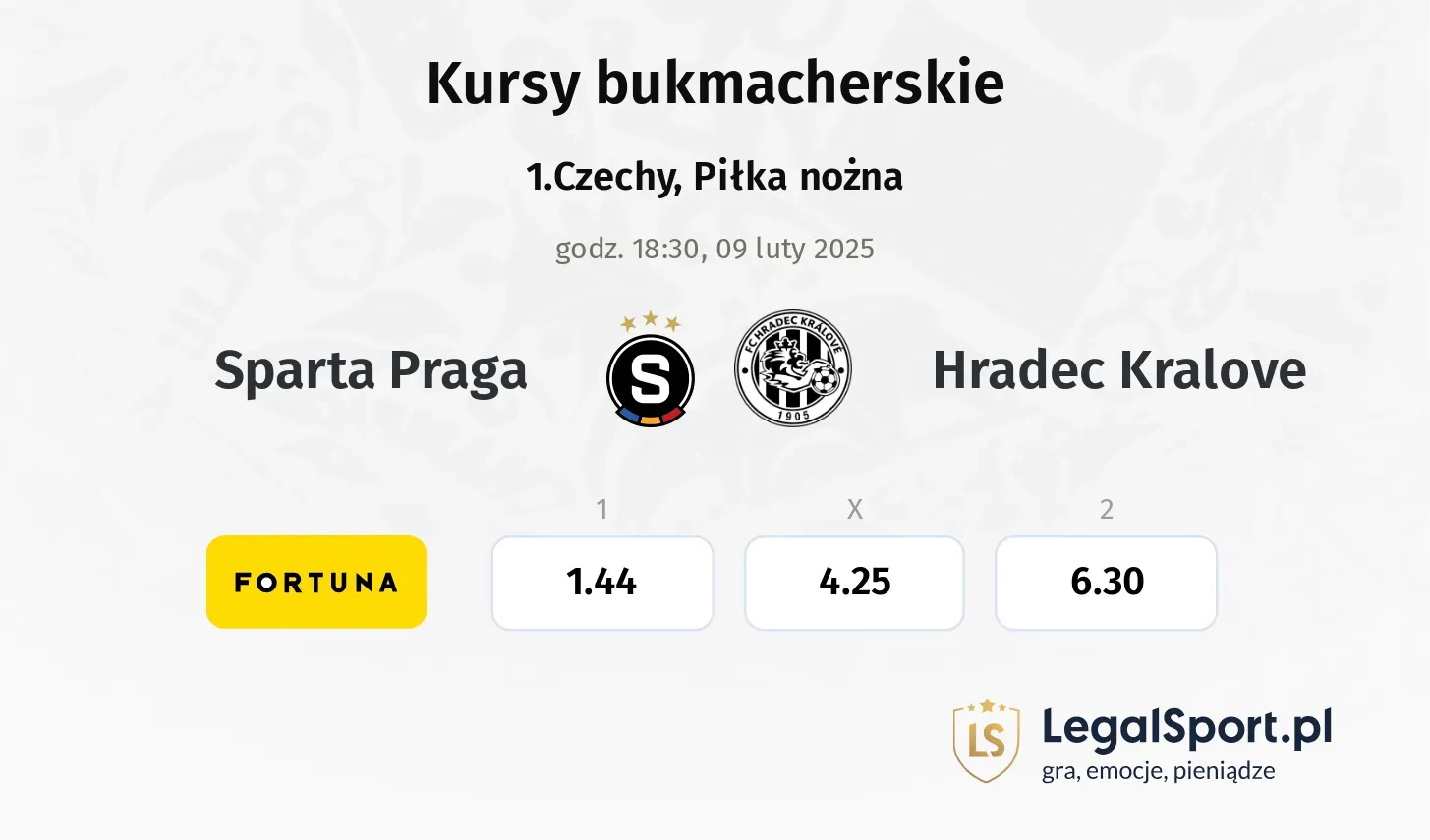 Sparta Praga - Hradec Kralove promocje bonusy na mecz