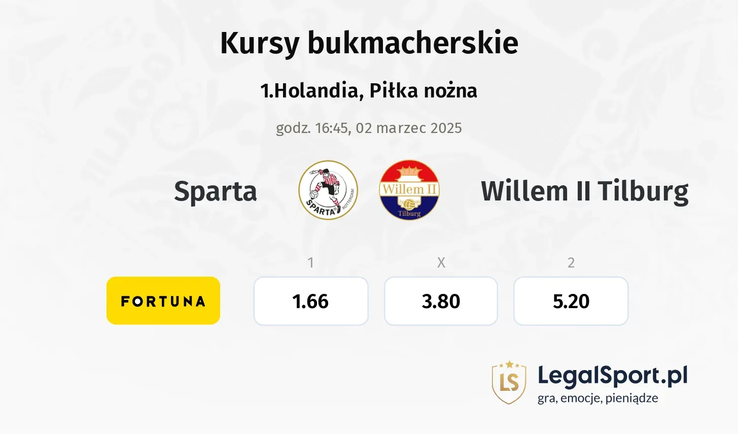 Sparta - Willem II Tilburg promocje bonusy na mecz