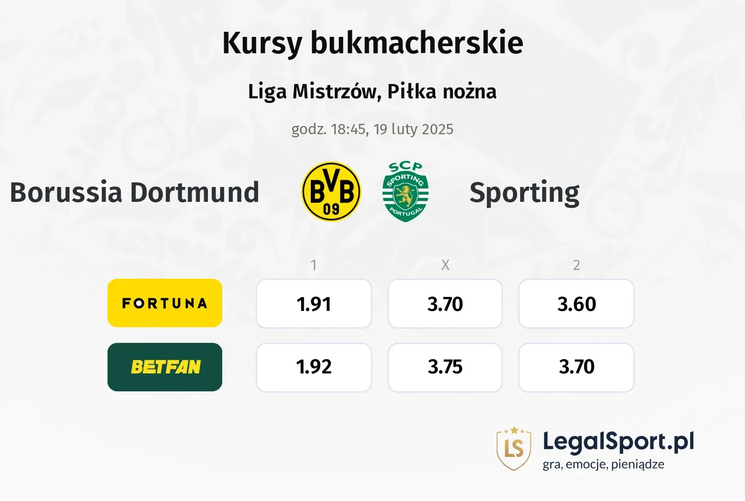 Sporting - Borussia Dortmund promocje bonusy na mecz