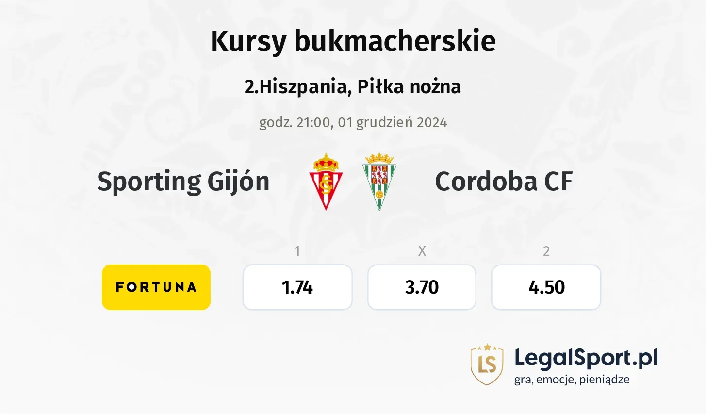 Sporting Gijón - Cordoba CF promocje bonusy na mecz