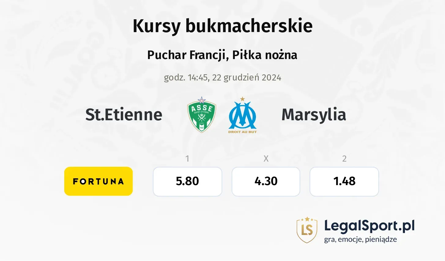 St.Etienne - Marsylia typy, kursy