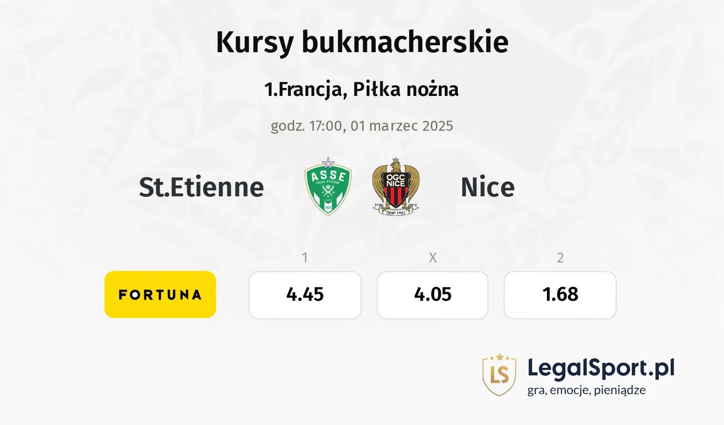 St.Etienne - Nice typy, kursy