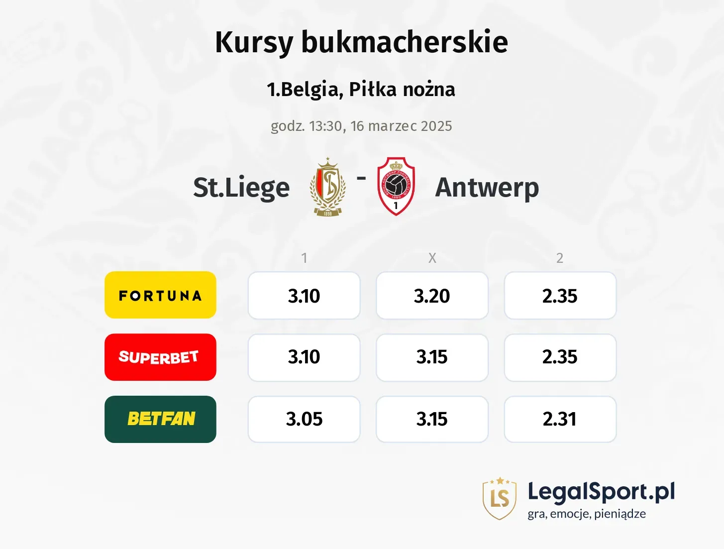 St.Liege - Antwerp promocje bonusy na mecz