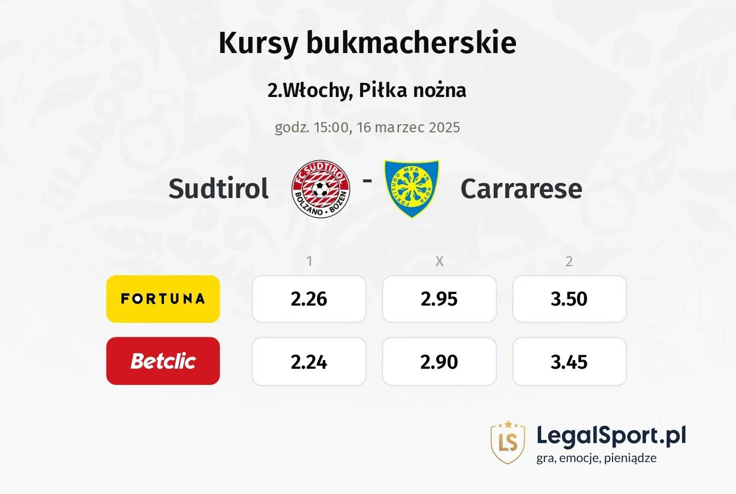 Sudtirol - Carrarese promocje bonusy na mecz