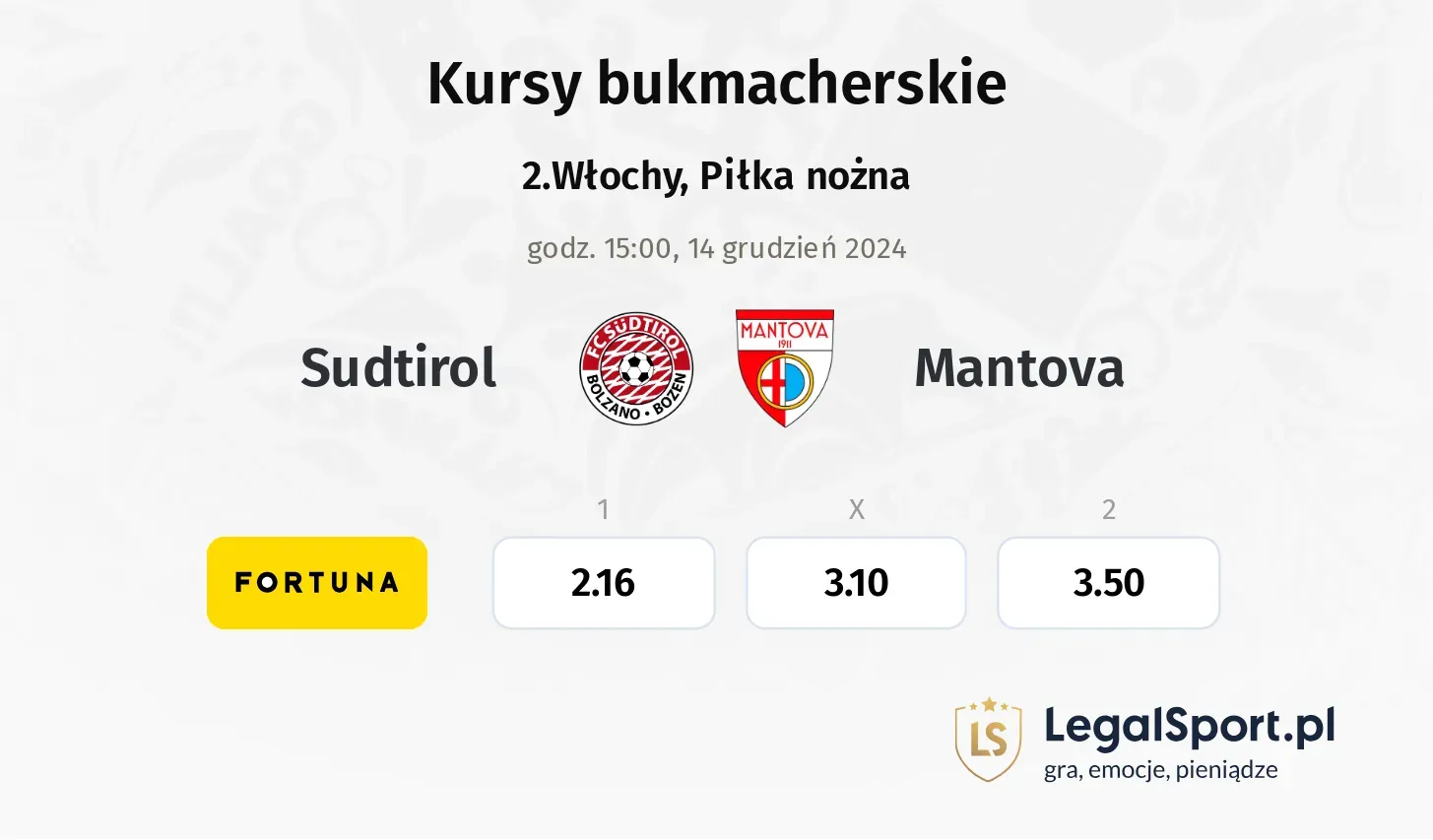 Sudtirol - Mantova promocje bonusy na mecz