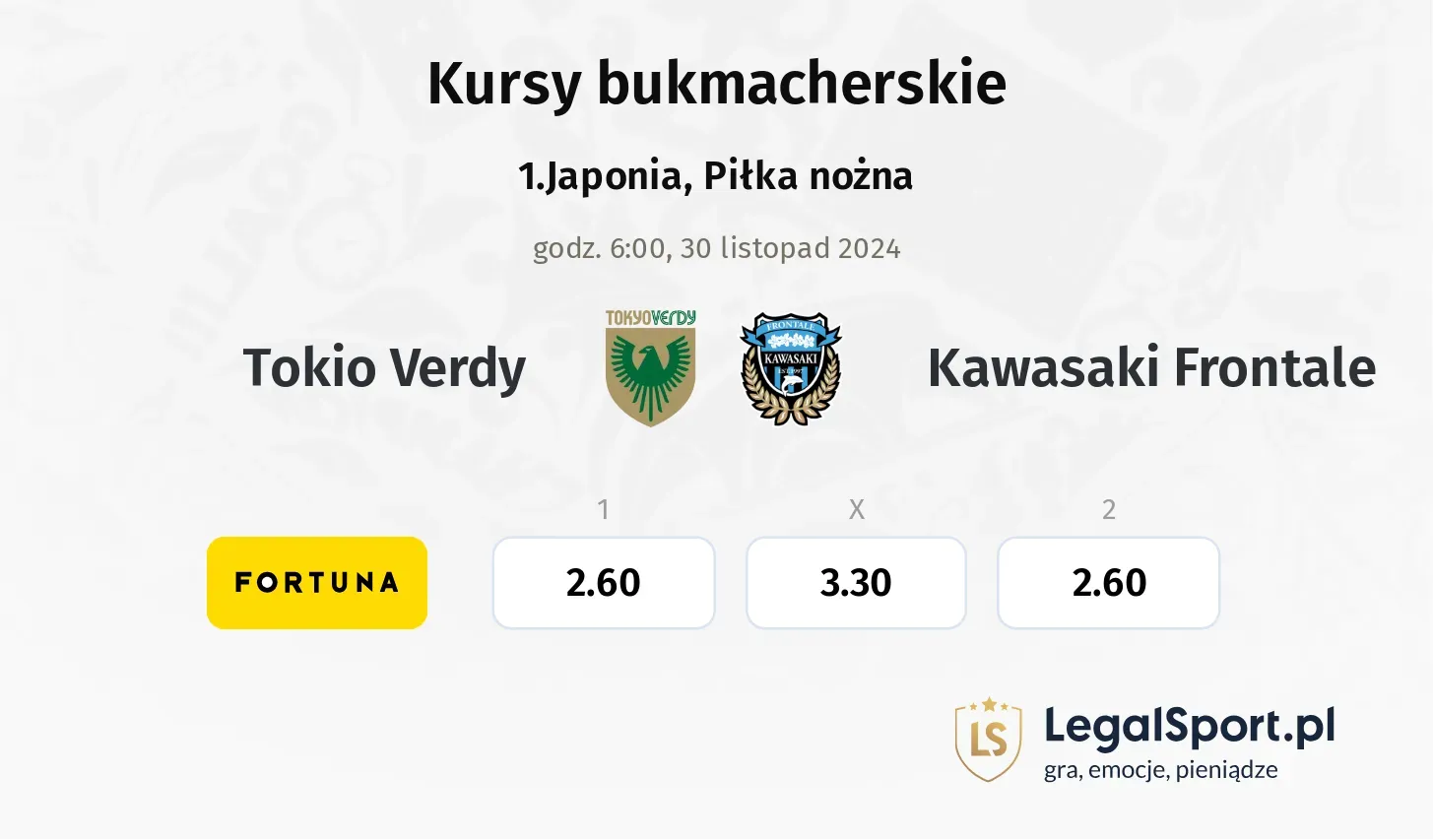 Tokio Verdy - Kawasaki Frontale typy, kursy