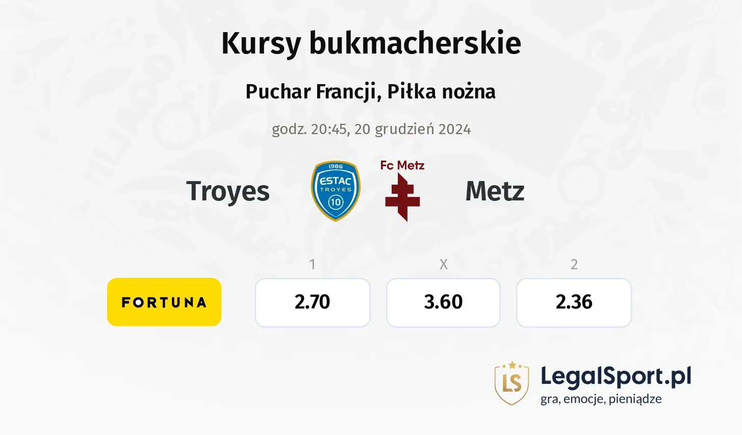 Troyes - Metz promocje bonusy na mecz