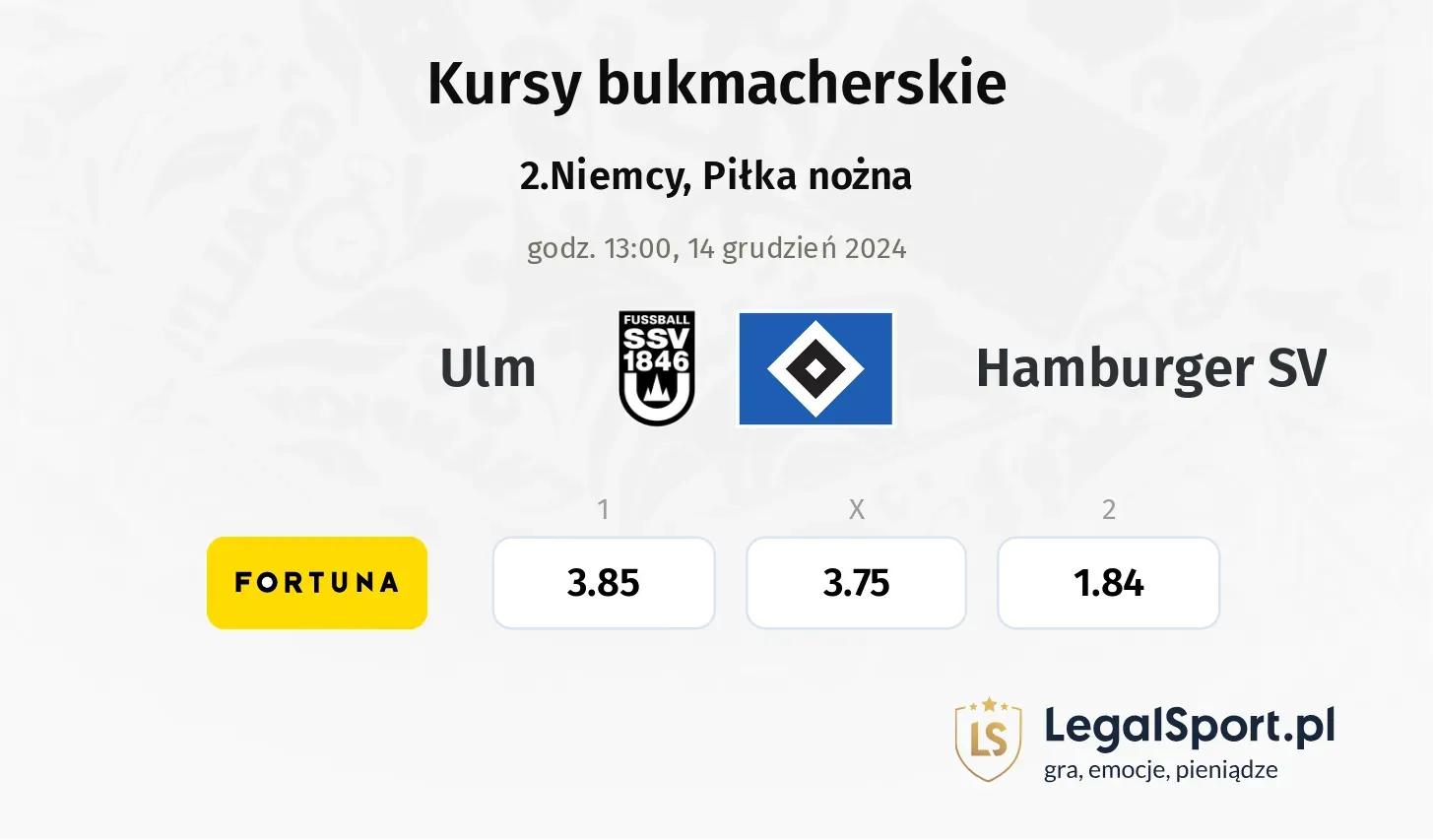 Ulm - Hamburger SV typy, kursy