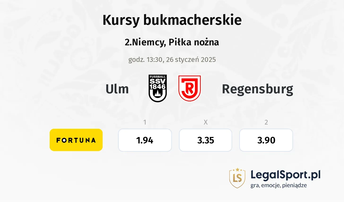 Ulm - Regensburg promocje bonusy na mecz