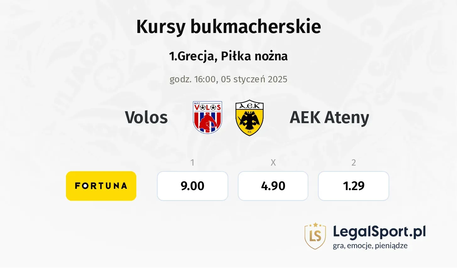 Volos - AEK Ateny promocje bonusy na mecz