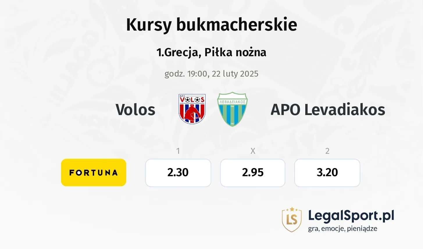 Volos - APO Levadiakos promocje bonusy na mecz