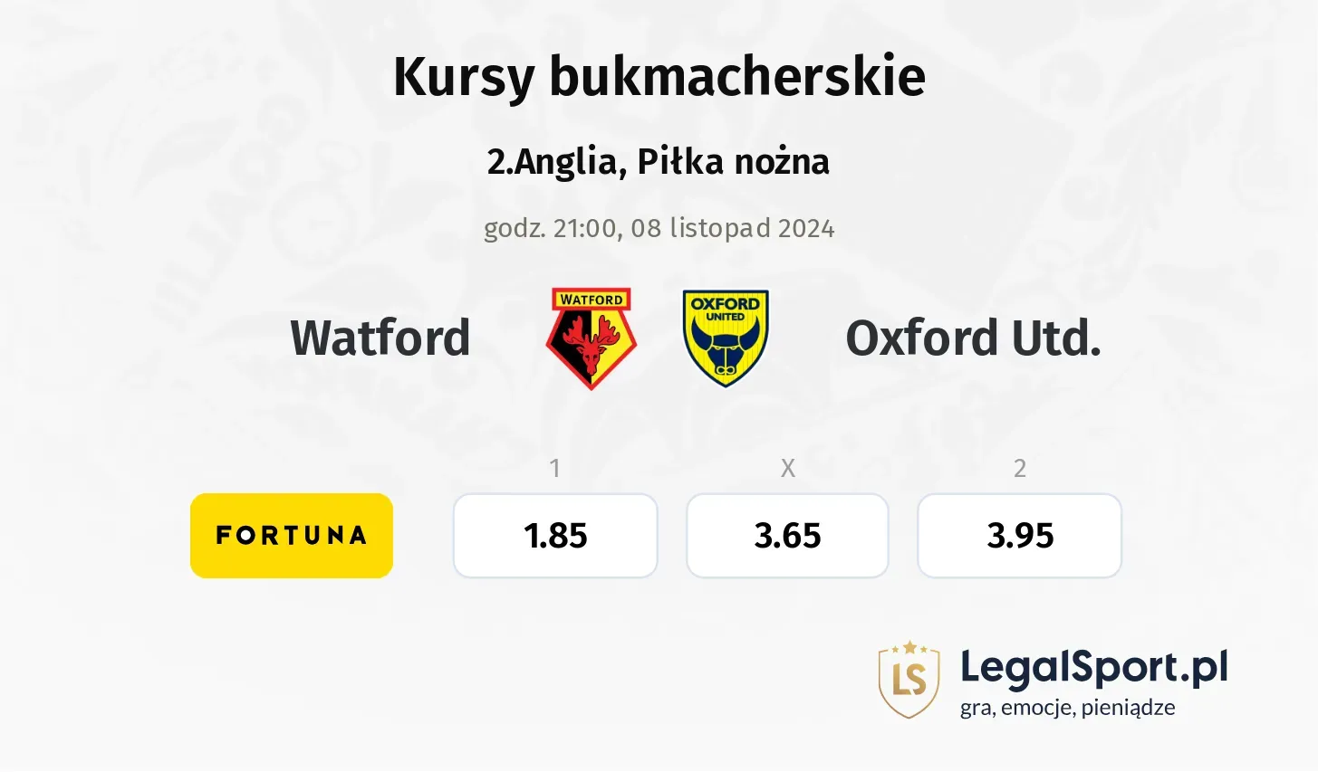 Watford - Oxford Utd. typy, kursy 08.11, godz. 21:00