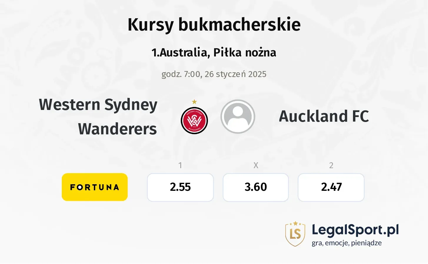 Western Sydney Wanderers - Auckland FC promocje bonusy na mecz