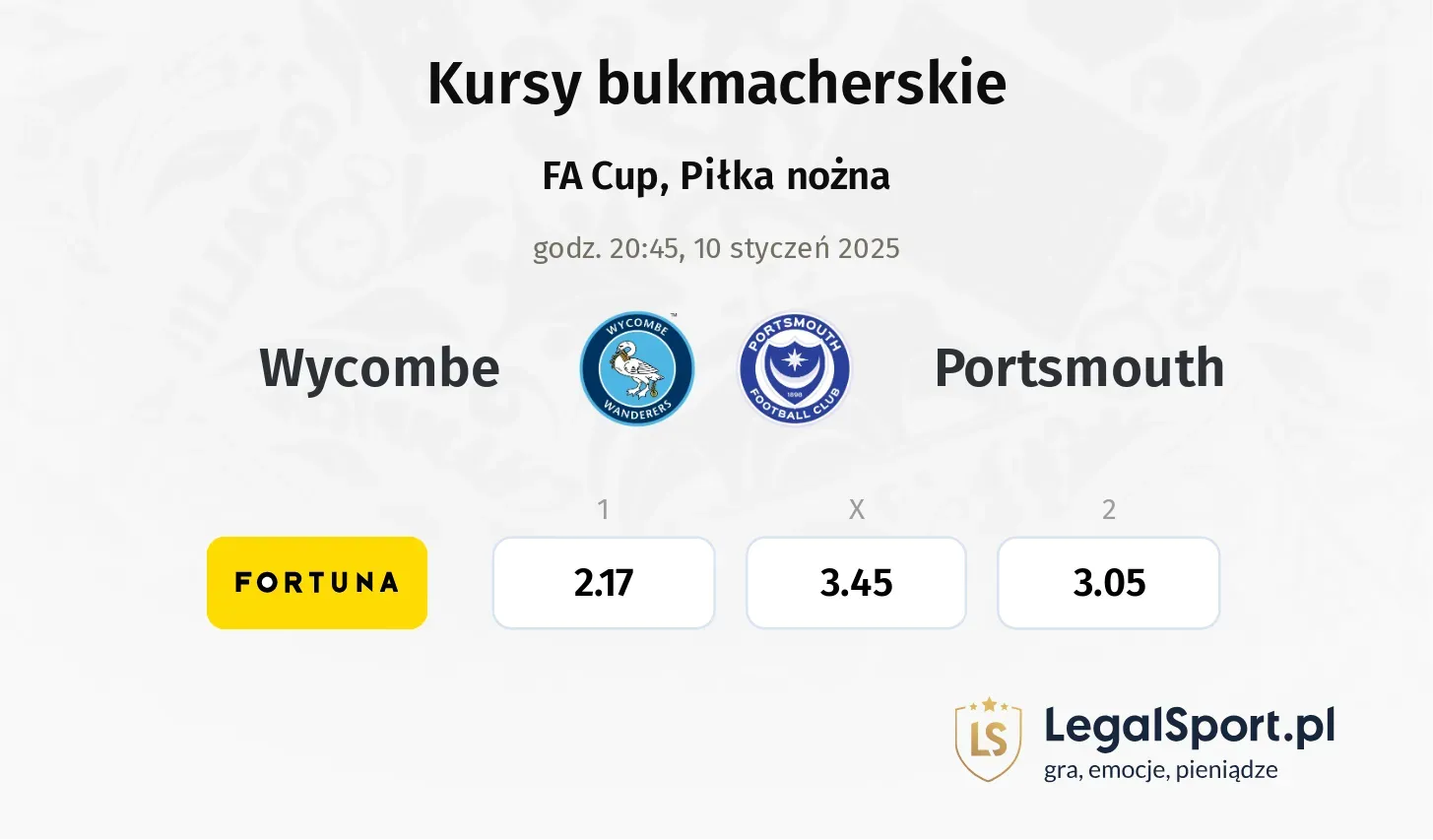 Wycombe - Portsmouth promocje bonusy na mecz