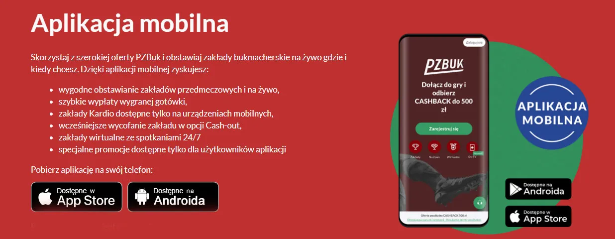 Aplikacja mobilna PZBuk - funkcjonalności